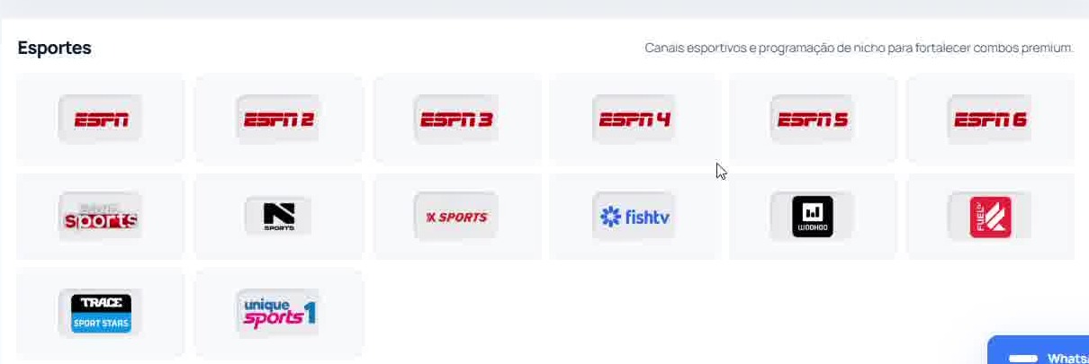 Canais esportivos disponíveis no pacote